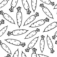 Pattern of vector illustrations on the vegetarianism theme: various types of vegetables. Isolated editable objects for your design.