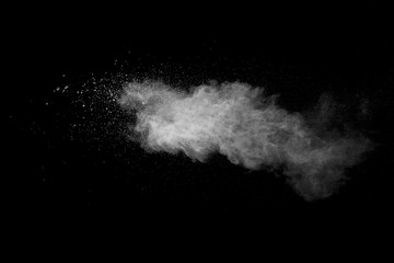 Explosion of white dust on black background. - 250081599