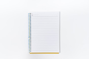 yellow notebook on white background with clipping path - Image