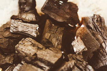 Coal burning on a barbecue