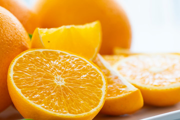 Juicy orange isolated on white background