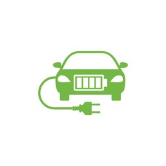 Green Elektroauto icon, Elektroauto sign