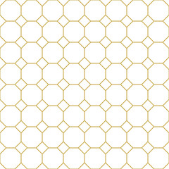 Monochrome tile in gold. Seamless geometric vector pattern