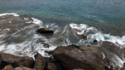 Tenerife Coastline with Dark Rocks