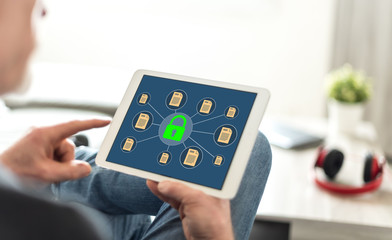 Data protection concept on a tablet