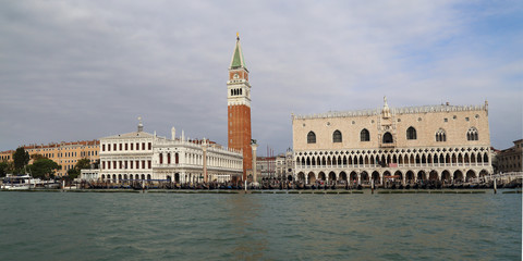 Fototapeta na wymiar Tower and Doge's Palace of San Marco in Venice, Italy
