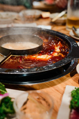Meat slices in spicy broth