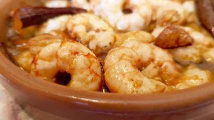 Prawns with garlic dish
