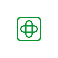Fototapeta premium Medical and health care logo design with cross icon
