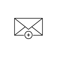 add email envelope outline icon. Signs and symbols can be used for web, logo, mobile app, UI, UX