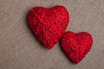 Valentines day. Valentines day greeting card. Heart on a wooden background. Heart of love. 