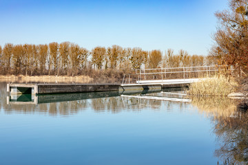 Bootssteg auf einem Baggersee