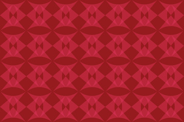 Seamless, abstract background pattern made with triangular geometric shapes in tones of red color. Decorative vector art.