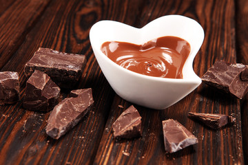 Melting chocolate / melted chocolate/ chocolate swirl and stack