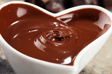 Melting chocolate / melted chocolate/ chocolate swirl and stack