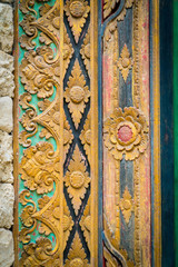 Traditional local balinese wood carving ornaments