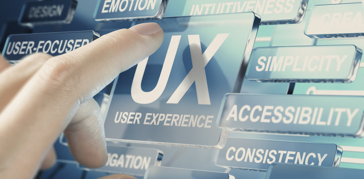 Web, App Or Service User Experience, UX Design Concept.