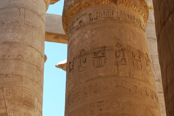 Great Hypostyle Hall, Temples of Karnak, Luxor, Egypt, architecture, wall, antiquity.