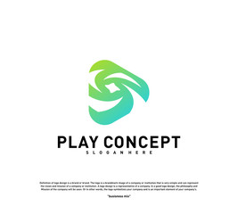 Play Tornado logo design concept. Fast Play logo template vector. Icon Symbol