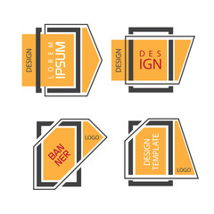  Set of stylish frames . Bright banners, logos .Modern stickers, labels.