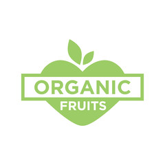 Organic fruits. Healthy food and healthy life vector icon.