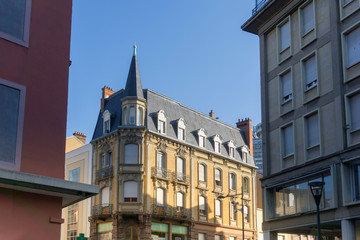 Obraz premium MULHOUSE,FRANCE - Jun 16, 2017: Street view of downtown in Mulhouse city, France.
