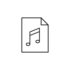 audio document file paper outline icon. Signs and symbols can be used for web, logo, mobile app, UI, UX