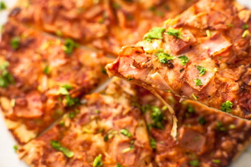 pizza with mushrooms and cheese