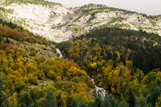 Waterfall in the Pyrenees Mountains, Gavarnie, France