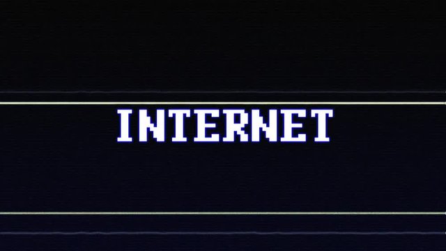 INTERNET  Glitch Text Animation, Rendering, Background, with Alpha Channel, Loop, 4k