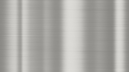 Shiny brushed metal background texture. Polished metallic steel plate. Sheet metal glossy shiny silver