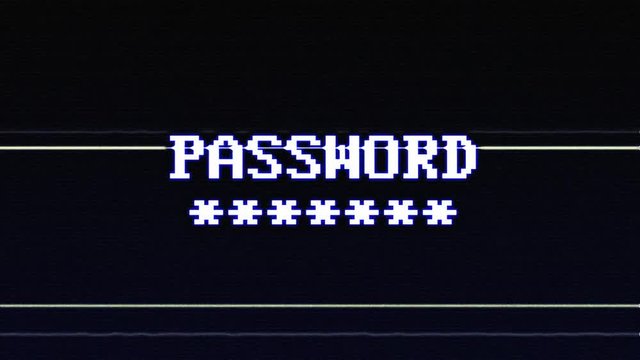 PASSWORD Glitch Text Animation, Rendering, Background, with Alpha Channel, Loop, 4k