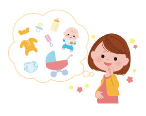 出産準備について考える妊婦さん