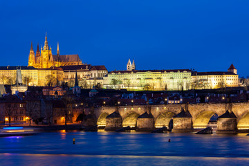 Prague Castle with Charles bridge, Prague, Czech Republic