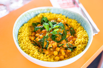 spicy curry couscous chickpeas