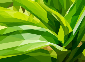 Naklejka na ściany i meble abstract polygonal background in the form of green grass. Vector low poly illustration. Green color.