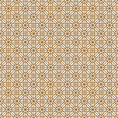 Seamless traditional Japanese geometric ornament .Golden color lines.