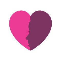 silhouette of woman with heart