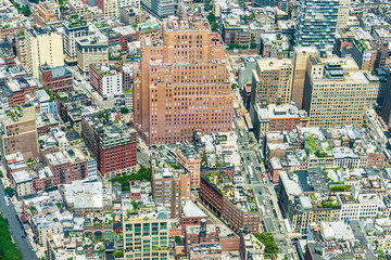 Elevated view of Manhattan in New York City, USA