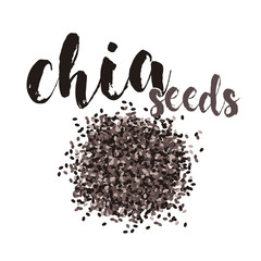 Chia seeds. Vector image. Superfood 