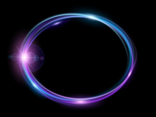 Vibrant neon with glow. Colorful frame for advertising, banner, card with space for text. Abstract luminous background. Vector illustration