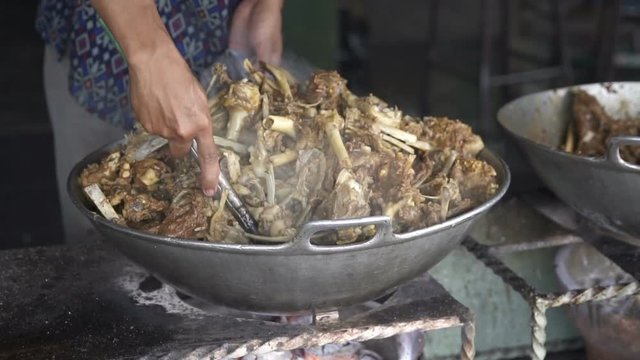 traditional indonesian food lamb curry with bones slowly cooked