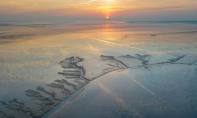 Deurstickers Priel im Wattenmeer der Nordsee © GM Photography