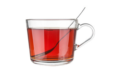 Tea cup close up isolated on white background