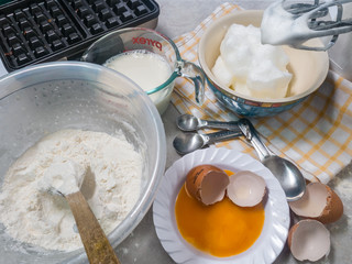 Ingredients for Baking Homemade Waffles