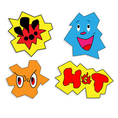 Pop art fashion chic patches, pins, badges and stickers. Vector illustration