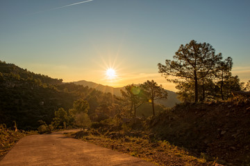 Sunrise in the mountains of the palms desert