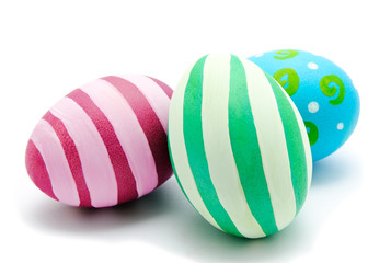 Perfect colorful handmade easter eggs isolated