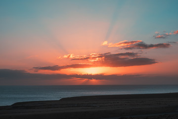 nature poster. sunset in the ocean