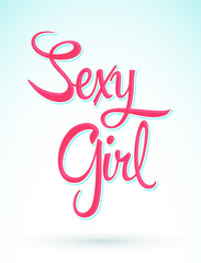 Sexy Girl Lettering Vector Emblem illustration